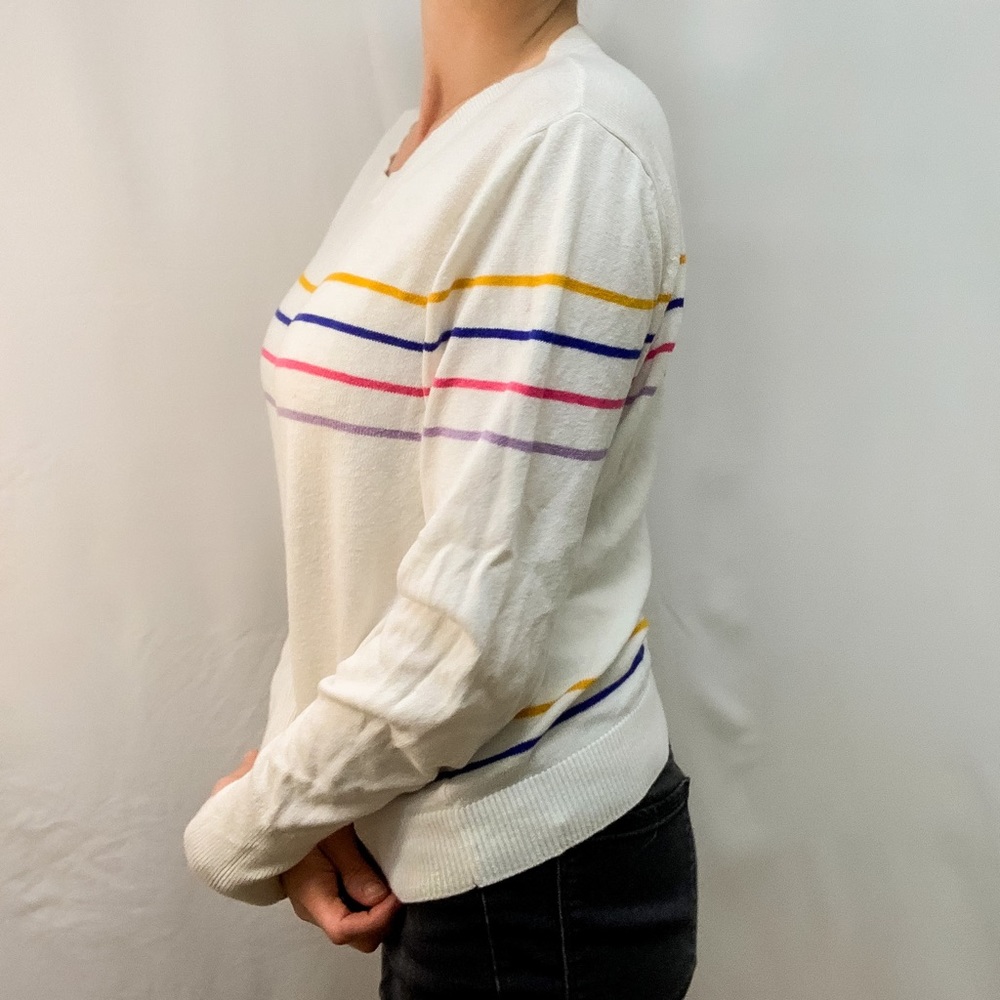 A New Day Rainbow Stripes Sweater SZ L - Picture 3 of 5